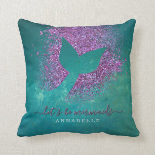 Add Name to Personalized Mermaid Tail Throw Pillow