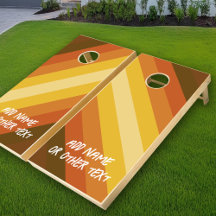 Add Name to Retro Stripes and Warm Sunset Colors