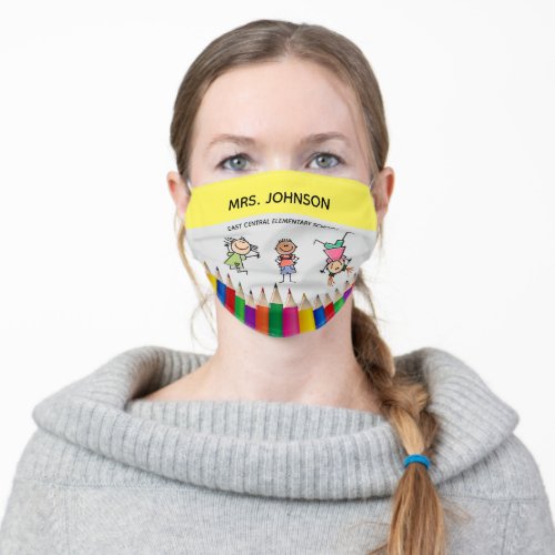 Add Name to School Teacher Adult Cloth Face Mask