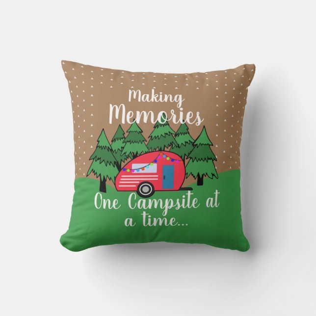 Add Name to Teardrop Camper Decor Throw Pillow (Front)