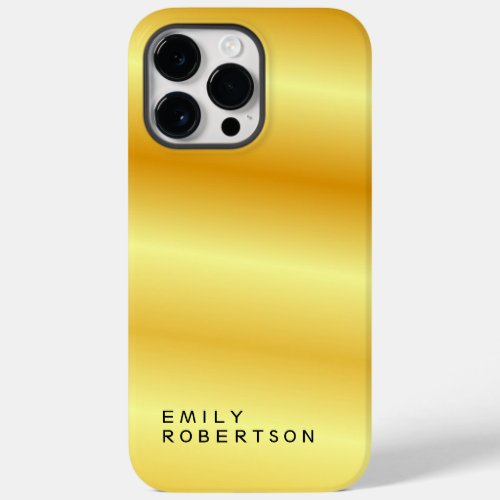 Add Name Trendy Modern Minimalist Gold Color Case_Mate iPhone 14 Pro Max Case