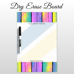 Add name unicorn colors blue yellow dry erase board