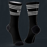 Add Name White Stripes on Black Socks<br><div class="desc">Easily any name to these classic design socks - see my store for lots more great designs</div>