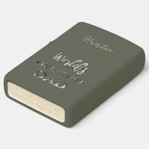 Add Name, World's Greatest Dad Zippo Lighter