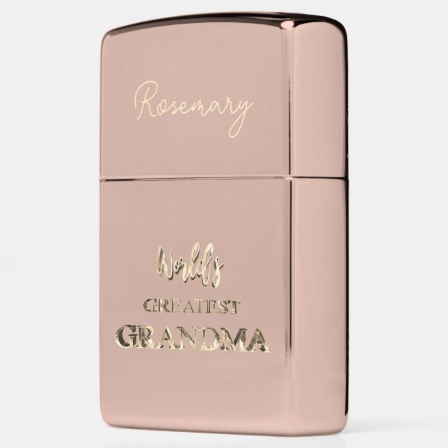 Add Name, World's Greatest Grandma Zippo Lighter (Left)