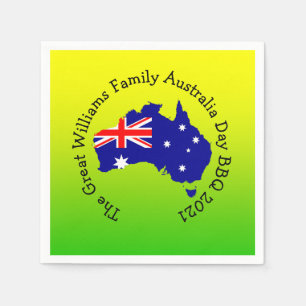 Add Name Year Australia Day BBQ Cocktail Napkins
