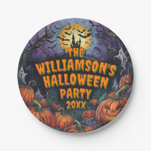 Add Name Year Halloween Party 7" Paper Plates