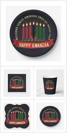 Add Name Year Kwanzaa Candles