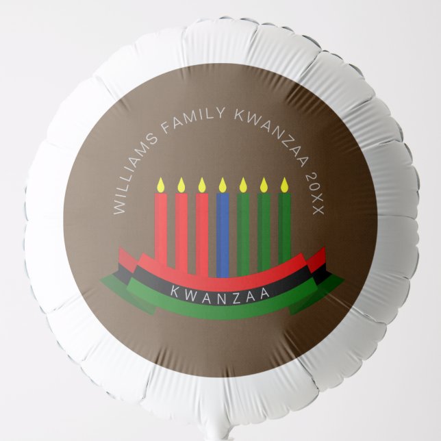 Add Name Year Kwanzaa Candles Large Balloon (Front)