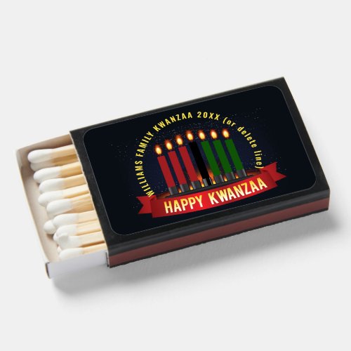 Add Name Year Kwanzaa Candles  Matchboxes