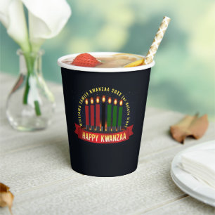 Add Name Year Kwanzaa Candles Paper Cups