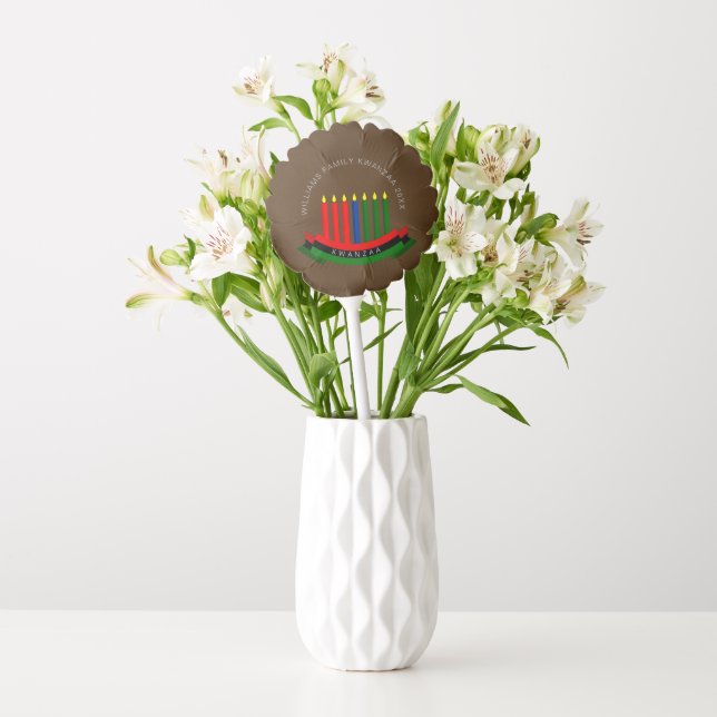Add Name Year Kwanzaa Candles Small Balloon (Vase)
