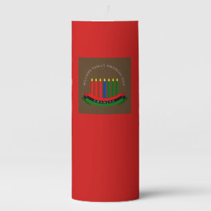 Add Name Year Kwanzaa Tall Red Pillar Candle