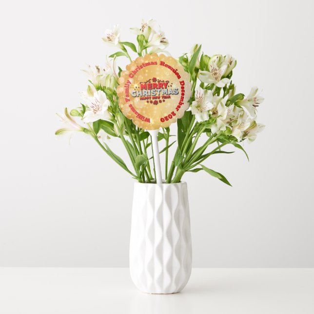 Add Name Year Matching Merry Christmas Small Balloon (Vase)