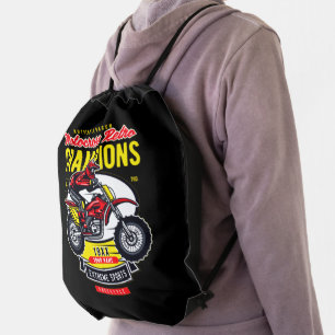Add Name Year Motocross Retro Champions Rider      Drawstring Bag