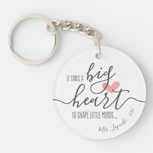 Add Name  Year Personalized It Takes a Big Heart Keychain