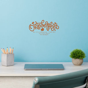 Add Name Year Text, Oktoberfest Sign, on 12"x 6" Wall Decal