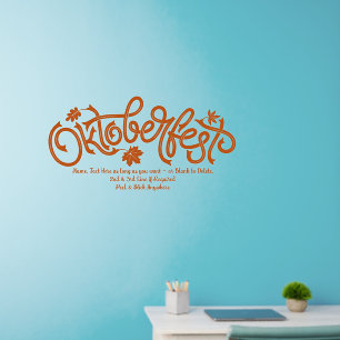 Add Name Year Text, Oktoberfest Sign, on 36" x 18" Wall Decal