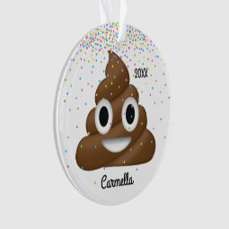Add Name & Year to Personalized Poop Emoji Ornament | Zazzle