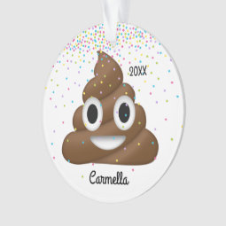 Add Name & Year to Personalized Poop Emoji Ornament | Zazzle