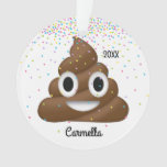 Add Name &amp; Year To Personalized Poop Emoji Ornament at Zazzle