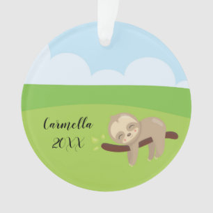 Add Name & Year to Personalized Sleepy Sloth Ornament