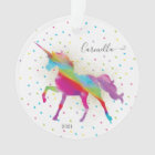 Add Name & Year to Rainbow Gold Glitter Unicorn