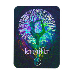 Add Name   Yoga Tree Magnet