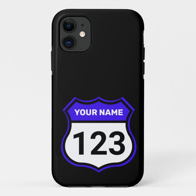 Add Name Your Number Racing Identification Blue  Case-Mate iPhone Case (Back)