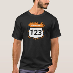 Add Name Your Number Racing Identification Orange T-Shirt