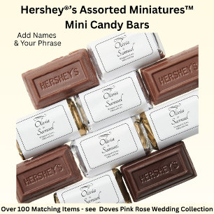 Add Names, Black White Wedding  Hershey's Miniatures