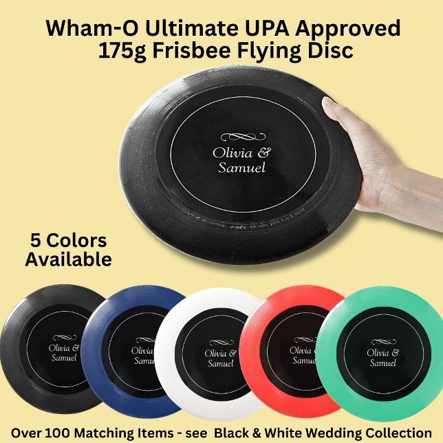 Add Names Black White, Wedding  Wham-O Frisbee (Creator Uploaded)