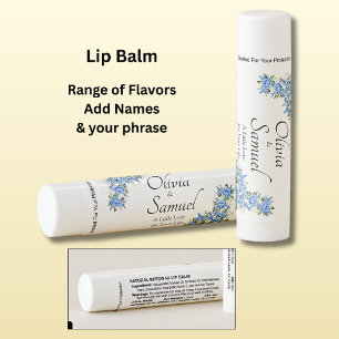 Add Names, Blue Peony on Wedding Suite Lip Balm