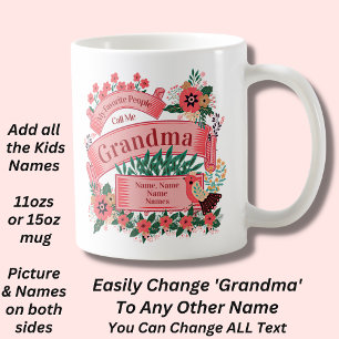 Add Names Change ALL Text Favorite People Call Me Coffee Mug