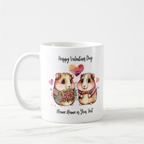 Add Names Change ALL Text Guinea Pigs Valentines Coffee Mug