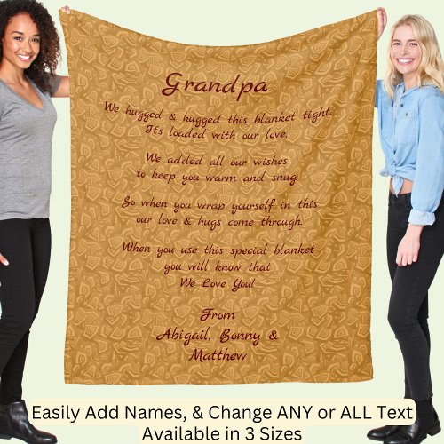 Add Names Change ANY Text  We Hugged This Blanket