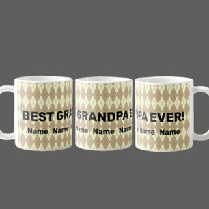 Add Names Change Grandpa Best Grandfather Ever Coffee Mug