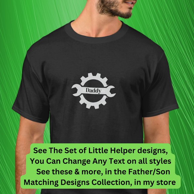 Add Names Daddy Mommy Wrench Gear Workshop T-Shirt (Creator Uploaded)
