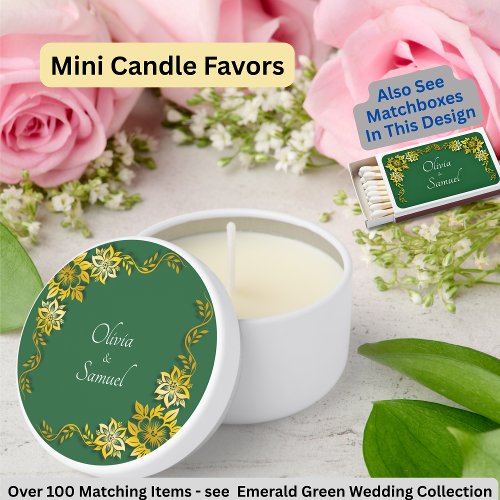 Add Names, Emerald Green & Gold Wedding 