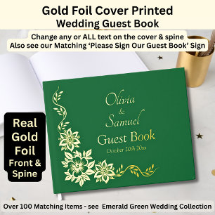 Add Names Gold Foil on Emerald  Foil Guest Book