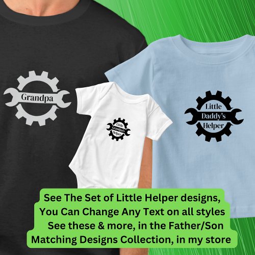 Add Names Grandpa Daddy Wrench Gear Workshop T_Shirt