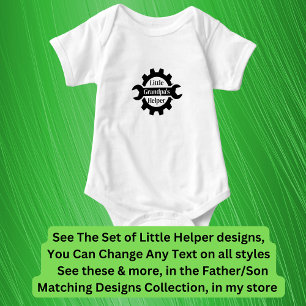 Add Names Grandpa's Daddy's Little Helper, Tools Baby Bodysuit