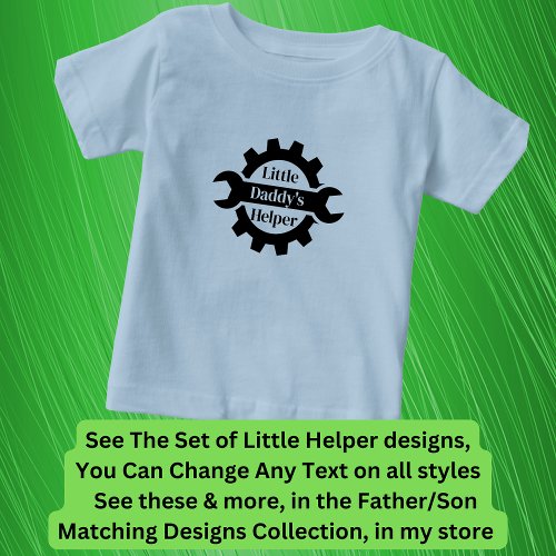 Add Names Grandpas Daddys Little Helper Tools  Baby T_Shirt