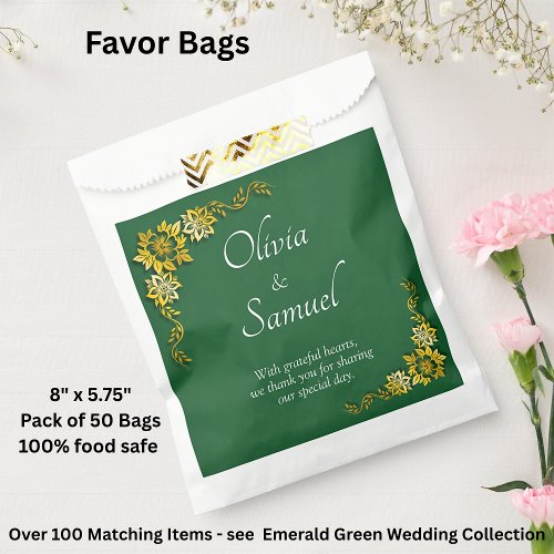 Add Names, & Message, Emerald Green & Gold