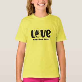 Add Names or Text, Guinea Pig LOVE on  T-Shirt
