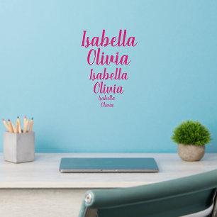 Add Names Text, 2 Girls Names 3 sizes on one sheet Wall Decal