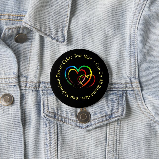 Add Names Text Message - Hearts on Black Button (In Situ)