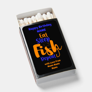 Add Names Text Word Happy Birthday Fisherman Funny Matchboxes