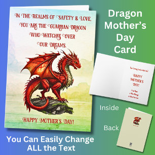 Add Names, You Are the Guardian Dragon, Mother Day Card