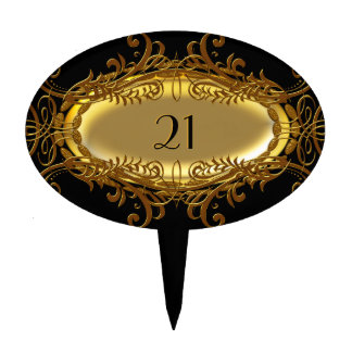 Add Number Gold Black For Birthday Cake Topper